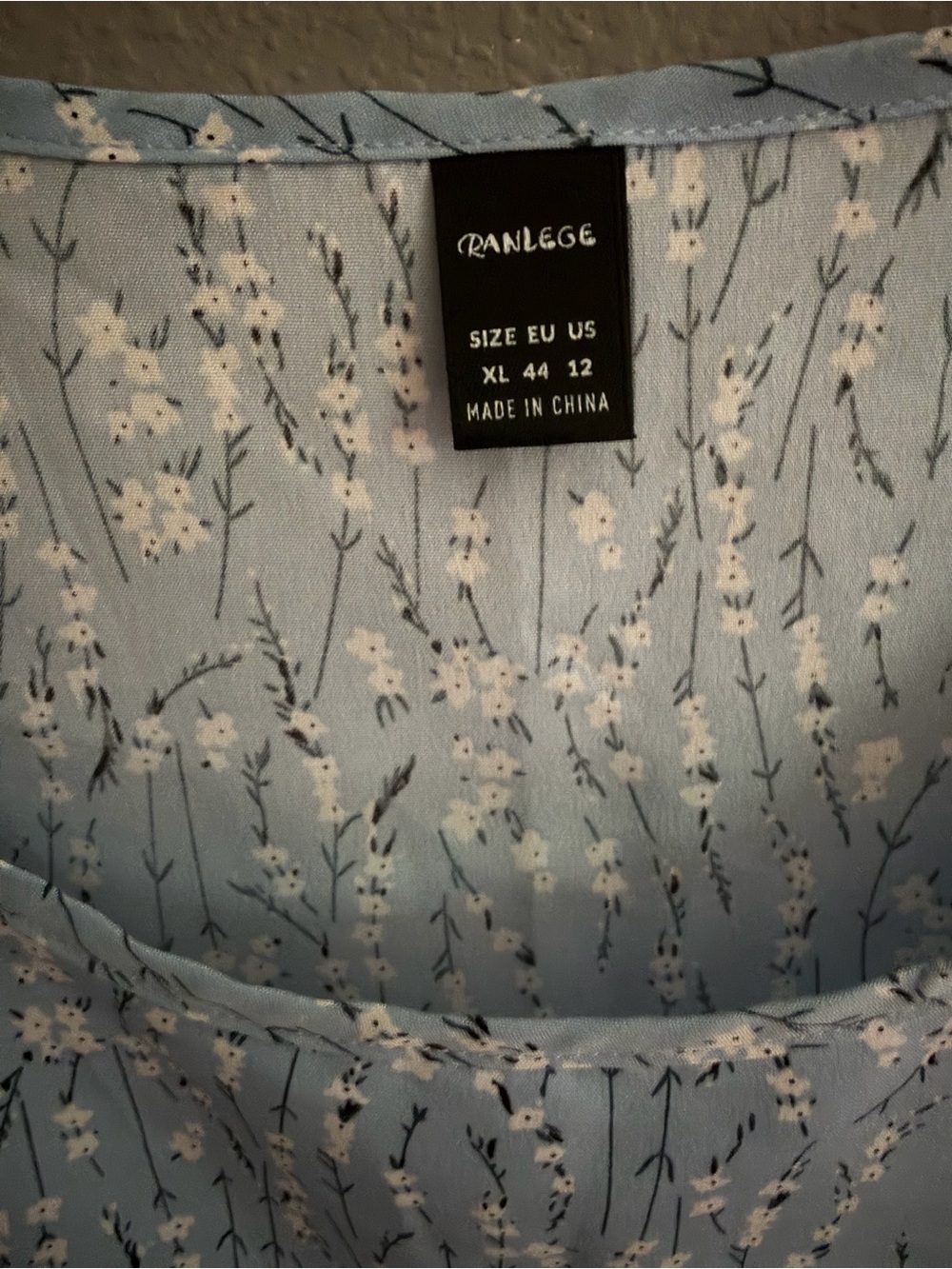 Light Blue Floral Short Sleeve Blouse - Picture 2 of 2